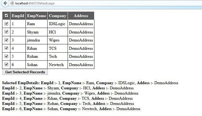 data in grid view
